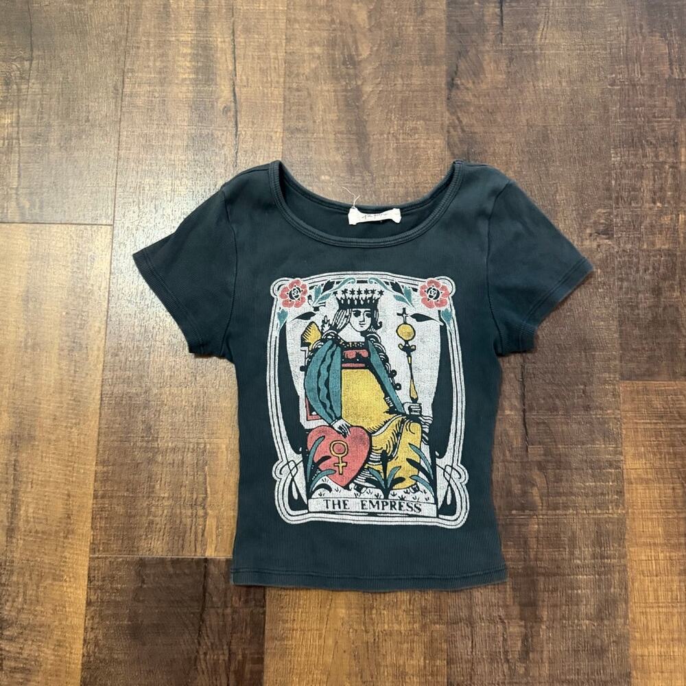 Daydreamer X Free People The Empress Tarot Graphic Ribbed Baby Tee Size Small